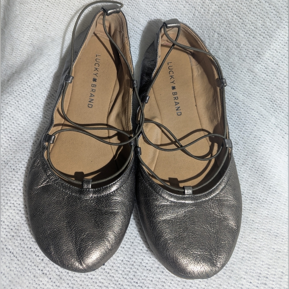 Lucky Brand | Women's Metallic Gray Ballet Flats